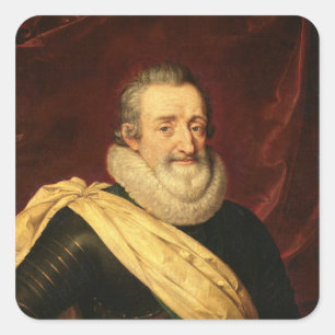 Portrait des Königs von Henri IV, Frankreich Quadratischer Aufkleber