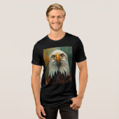 Portrait des künstlerischen Adlers - T-Shirt zur Ö Tri-Blend Shirt (Vorderseite voll)