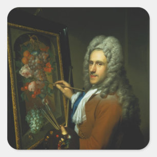 Portrait des Künstlers Coenraet Roepel Quadratischer Aufkleber