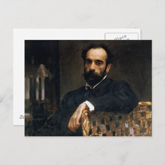 Portrait des Künstlers Isaak Ilyich Levitan Postkarte (Vorne/Hinten)