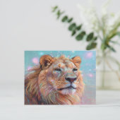 Portrait des Löwen Postkarte (Stehend Vorderseite)