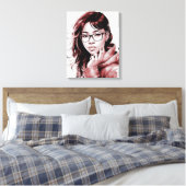 Portrait des Mädchens mit Brille Canvas Print Leinwanddruck (Insitu (Schlafzimmer))