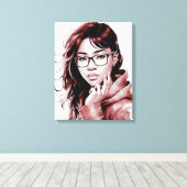 Portrait des Mädchens mit Brille Canvas Print Leinwanddruck (Insitu (Holzboden))