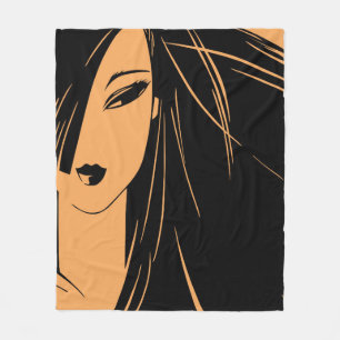 Portrait des Mädchens mit entlassenen Haaren Fleecedecke