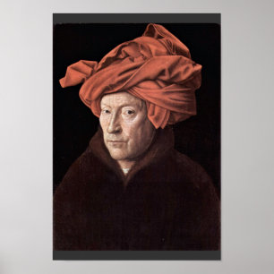 Portrait des Mannes mit dem Turban, von Eyck Jan Poster