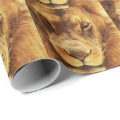 Portrait des männlichen afrikanischen Löwen. Geschenkpapier (Rolleneckpunkt)