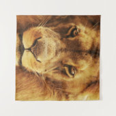 Portrait des männlichen afrikanischen Löwen. Wandteppich (Vorderseite (Horizontal))