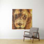 Portrait des männlichen afrikanischen Löwen. Wandteppich (Beispiel)