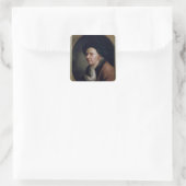 Portrait des Mathematikers Leonard Euler Quadratischer Aufkleber (Tasche)