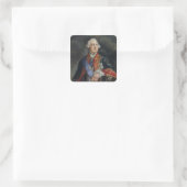 Portrait des Mathematikers Leonhard Euler Quadratischer Aufkleber (Tasche)