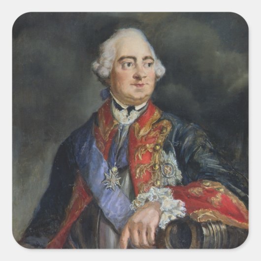 Portrait des Mathematikers Leonhard Euler Quadratischer Aufkleber (Vorderseite)