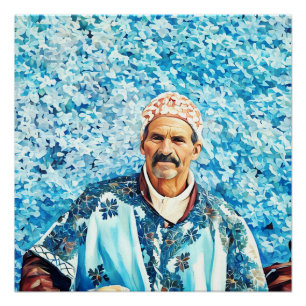 Portrait des Menschen in traditioneller Kleidung Poster