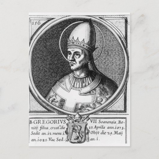 Portrait des Papstes Gregory VII Postkarte (Vorderseite)