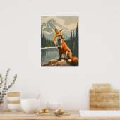 Portrait des Roten Fox Poster (Küche)