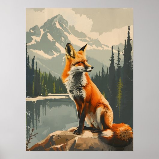 Portrait des Roten Fox Poster (Vorne)