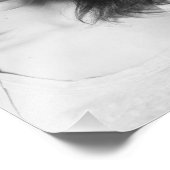 Portrait des schönen Mädchens in Schwarz/Weiß Fotodruck (Ecke)