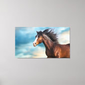 Portrait des schönen Pferdes mit Long Mane Leinwanddruck (Vorderseite)