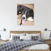 Portrait des schwarzen Hundes Leinwanddruck (Insitu (Schlafzimmer))