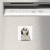 Portrait des tibetischen Terrier-Welpen Magnet (In Situ (Geschirrspüler))