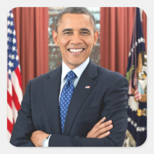 Portrait des Vintagen Präsidenten Barack Obama Quadratischer Aufkleber