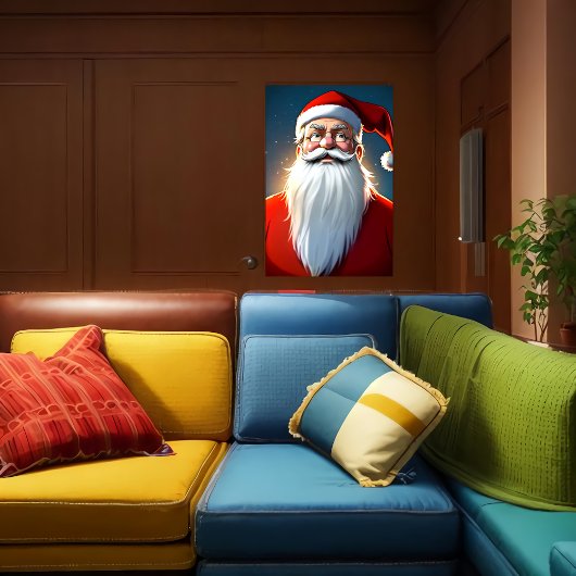 Portrait des Weihnachtsmannes | Art der AI Poster