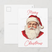 Portrait des Weihnachtsmannes Feiertagspostkarte (Vorne/Hinten)
