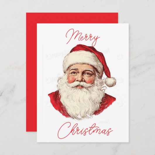 Portrait des Weihnachtsmannes Mitteilungskarte (Vorne/Hinten)