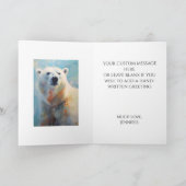 Portrait des weißen Polarbären in Coolen Tönen Karte (Innenseite)