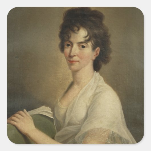 Portrait des Witwen Constanze Mozart, 1802 Quadratischer Aufkleber (Vorderseite)