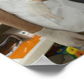 Portrait des Zahnarztes und seines Assistenten in Poster (Ecke)