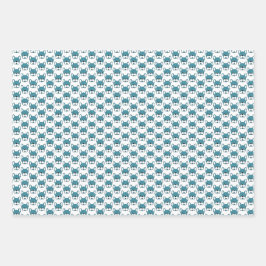 Portrait Design Aquamarin Geschenkpapier Set