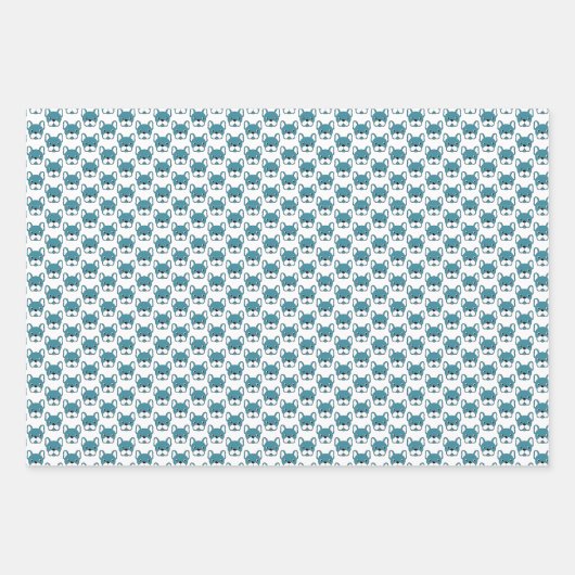 Portrait Design Aquamarin Geschenkpapier Set (Vorderseite 3)