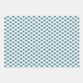 Portrait Design Aquamarin Geschenkpapier Set (Vorderseite)