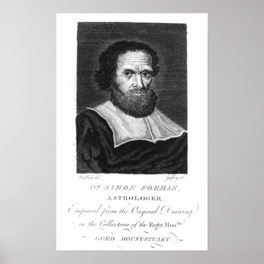 Portrait Dr Simon Forman engraved by Godfrey Poster (Vorne)