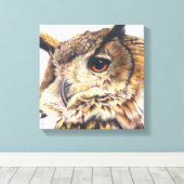 Portrait einer Adleruhu-Leinwand, kunstvoll gedruc Leinwanddruck (Insitu (Holzboden))