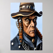 Portrait einer Alien Cowboy mit Hut | Art der AI Poster (Vorne)
