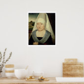Portrait einer alten Frau (Öl auf Tafel) Poster (Küche)