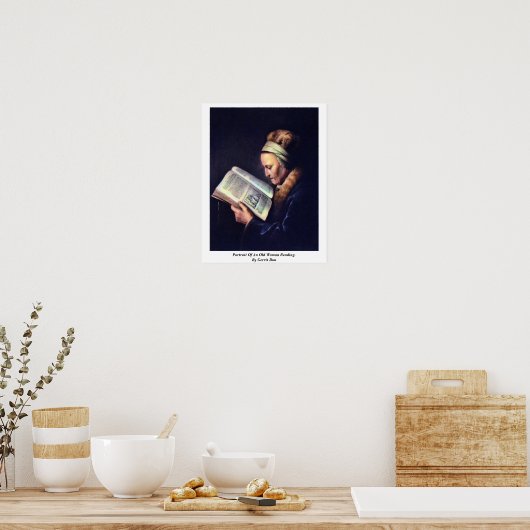 Portrait einer alten weiblichen Lektüre. von Gerri Poster (Küche)