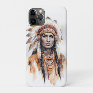 Portrait einer amerikanischen Ureinwohnerin Aquare Case-Mate iPhone Hülle