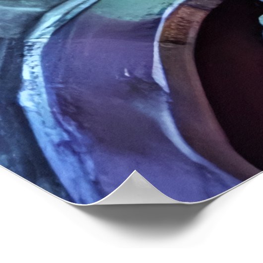 Portrait einer blauen Alien | AI Art Poster (Ecke)