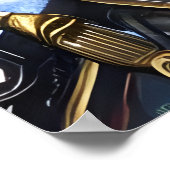 Portrait einer blauen Alien mit weißem Haar | Art  Poster (Ecke)