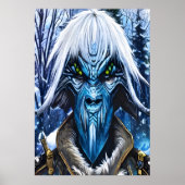Portrait einer blauen Alien mit weißem Haar | Art  Poster (Vorne)