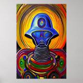 Portrait einer bunten Roboter-Alien | Art der AI Poster (Vorne)