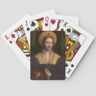 Portrait einer Dame, 1520-1525 (Öl auf Tafel) Spielkarten
