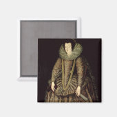 Portrait einer Dame in elisabethanischem Kleid Magnet (Vorderseite/Rückseite)