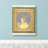 Portrait einer Dame mit einem Lotus-Blatt, aus dem Leinwanddruck (Insitu (Holzboden))