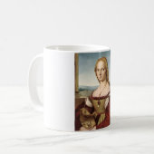 Portrait einer Dame mit Einhorn (von Raphael) Kaffeetasse (Vorderseite Links)