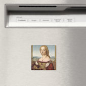 Portrait einer Dame mit Einhorn (von Raphael) Magnet (In Situ (Geschirrspüler))