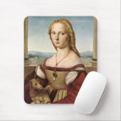 Portrait einer Dame mit Einhorn (von Raphael) Mousepad (Mit Mouse)