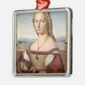 Portrait einer Dame mit Einhorn (von Raphael) Ornament Aus Metall (Links)